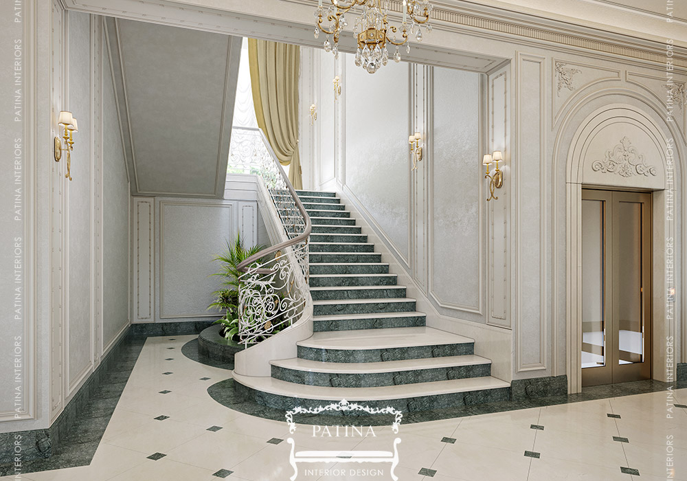 Luxury Lobby Stairs Interior Design in Abu Dhabi UAE | Patina ...